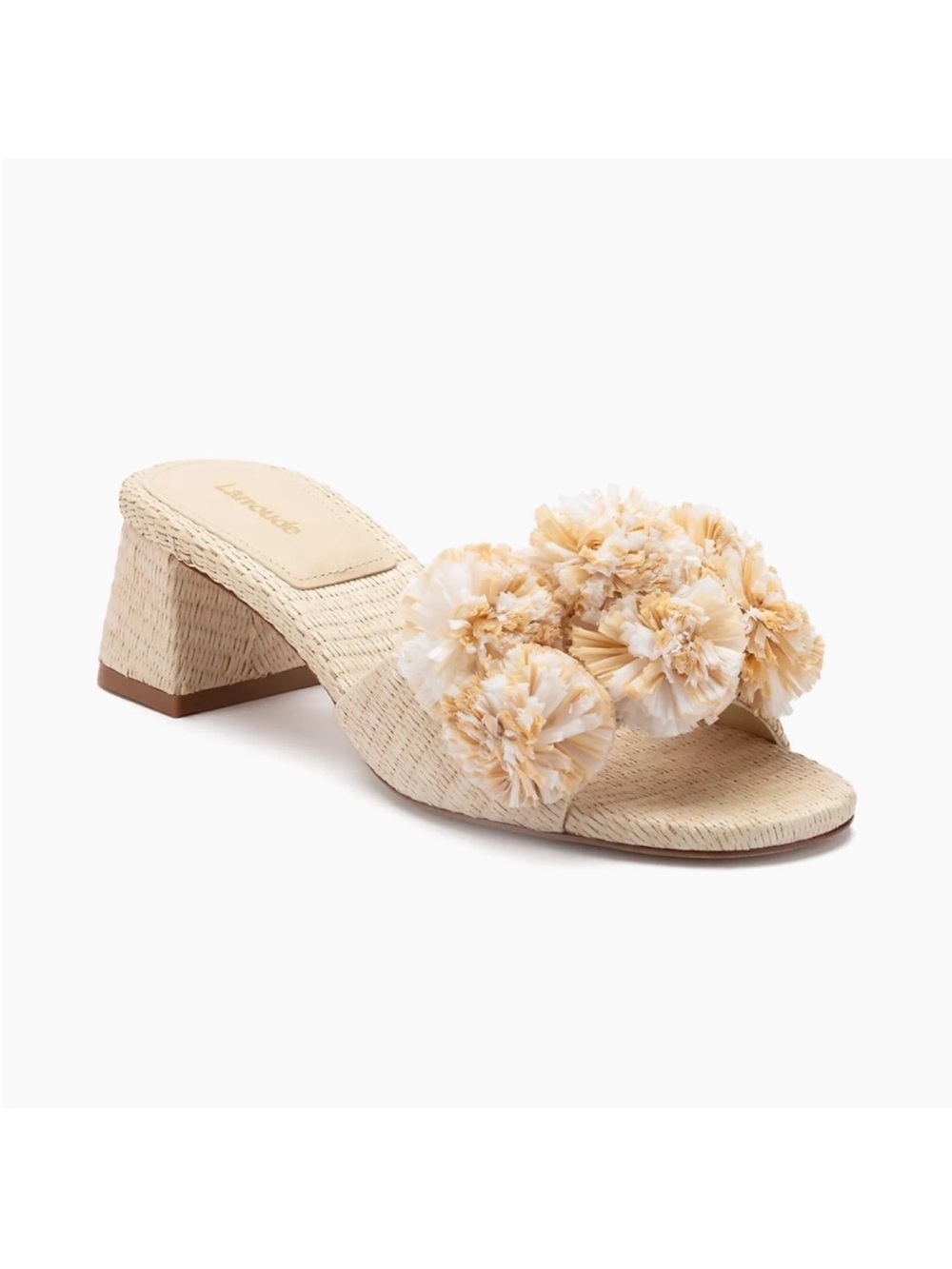 Larroude Brigitte Raffia Mule Sandals 7
